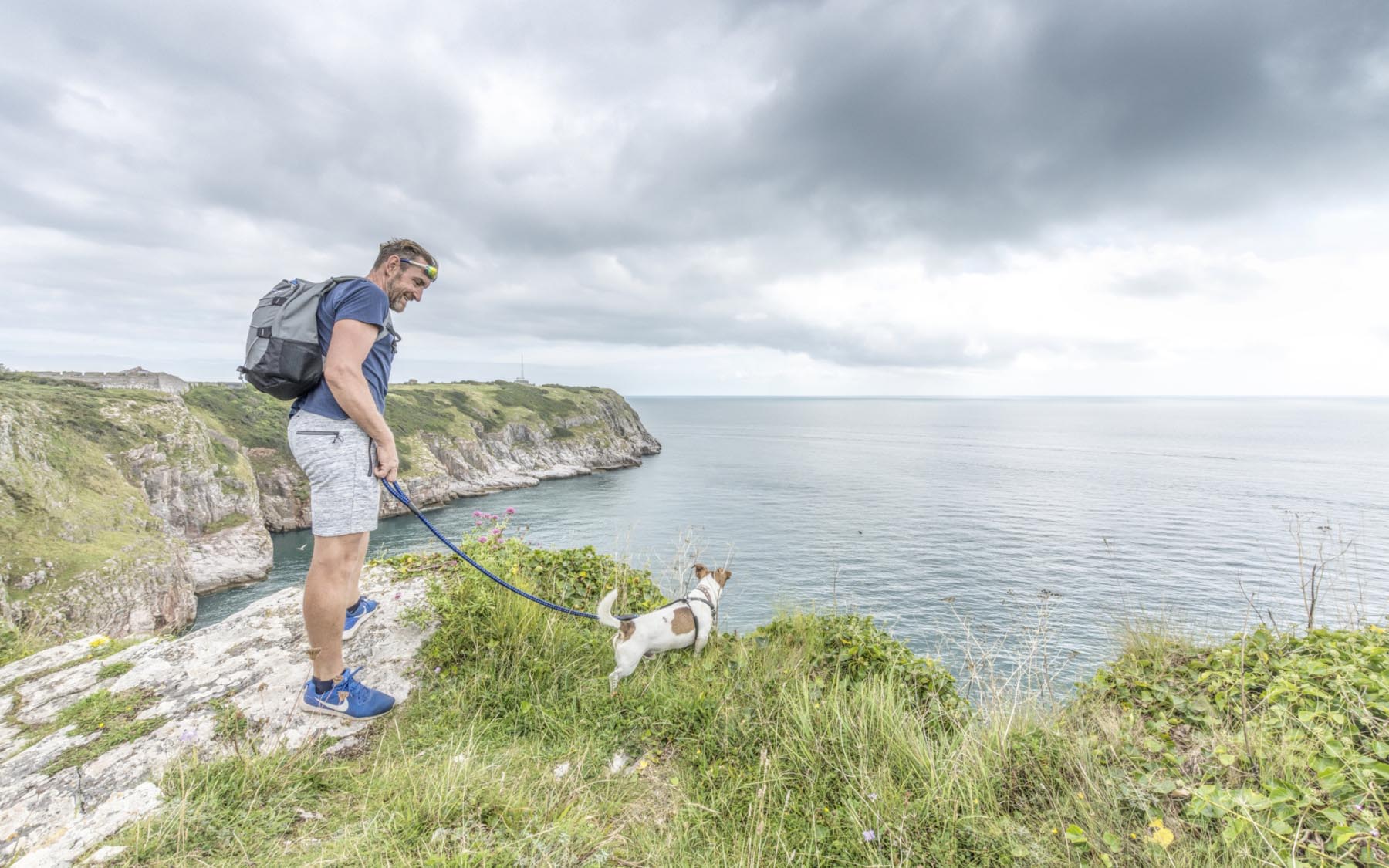 Berry Head man with dog