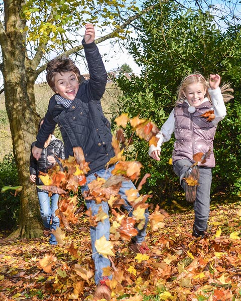 Fun at Cockington in the leaves